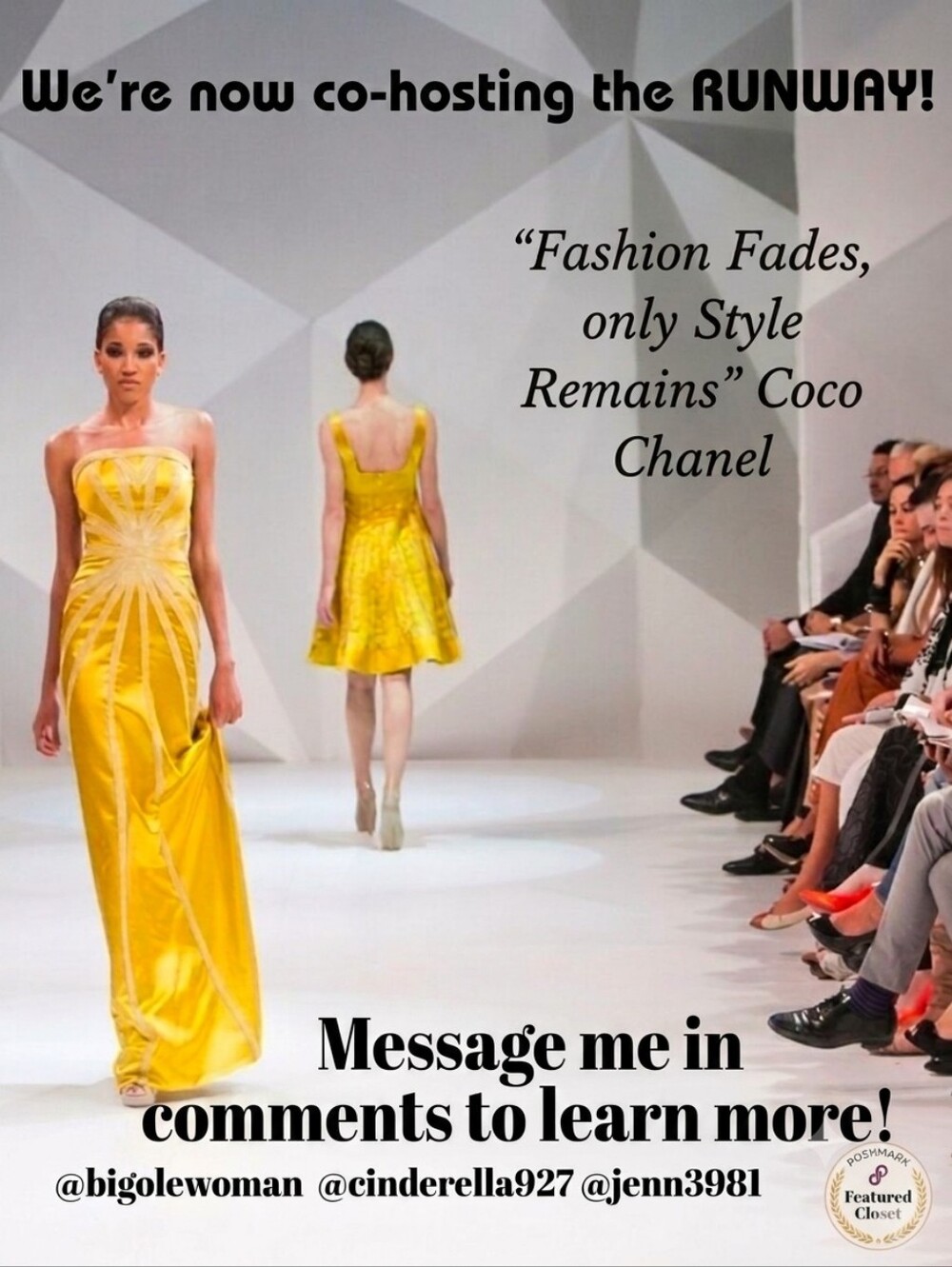NEW NEWS! BOOKMARK @bigolewoman - We're Now Co-hosting The RUNWAY Share Group